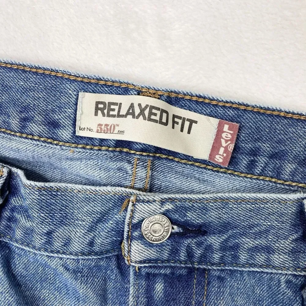 Levis 550 Jeans Mens 38x30 Blue Fade Relaxed Baggy Y2K Measures 36x27 Vintage‎
